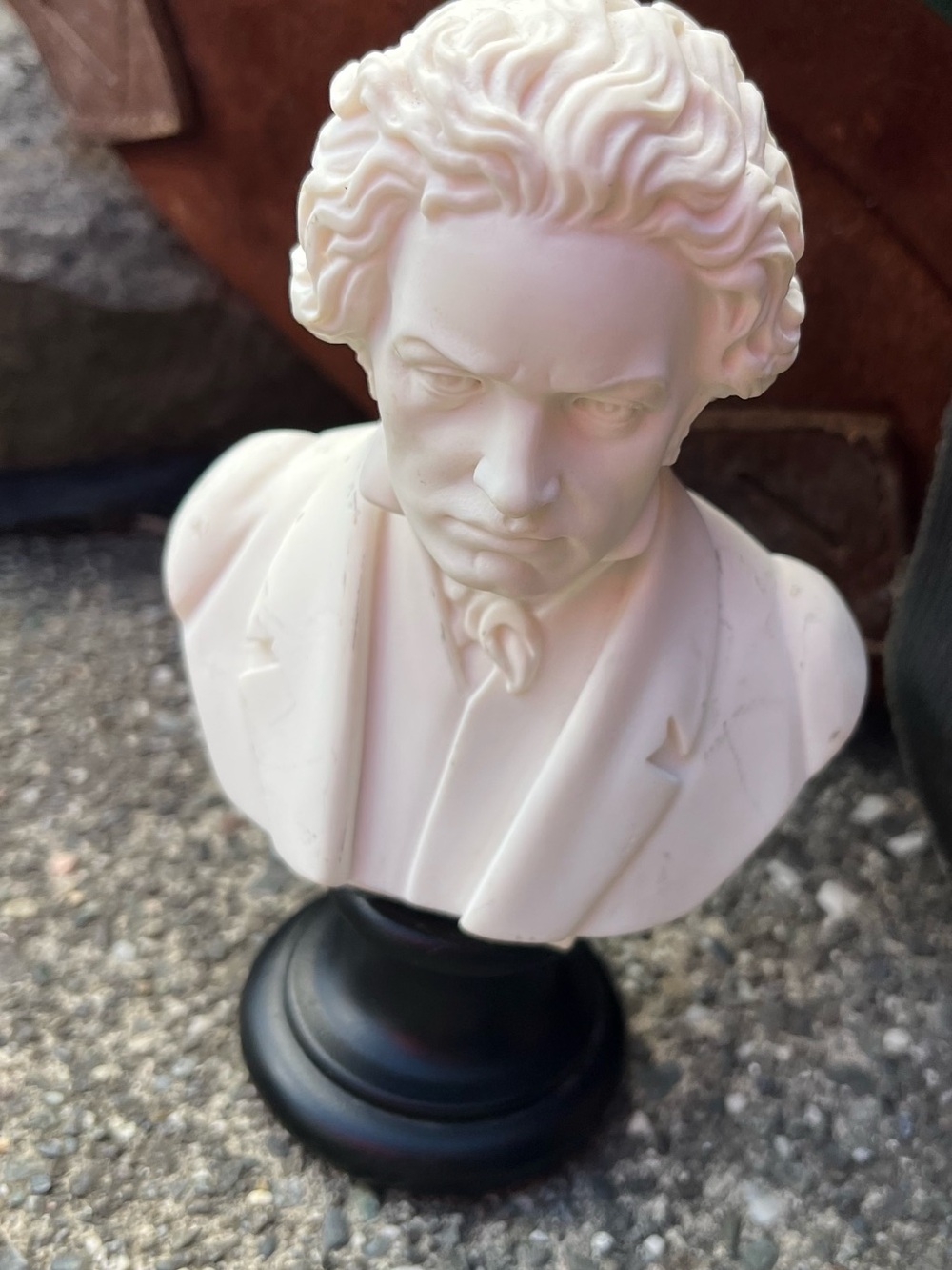 Classic White Bust Sculpture on Black Base - Home Art Decor